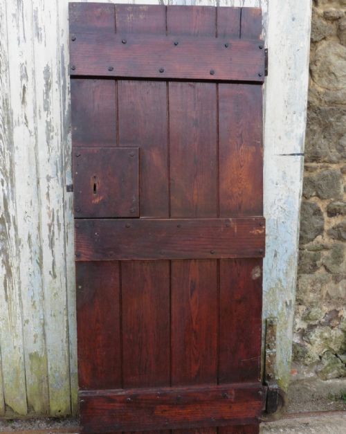 fig 2. Oak Door, Plank Door with Iron Fittings