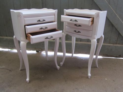 fig 1. A Pair of Painted French Bedside Cabinets or Bedside Cupboards