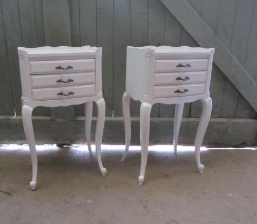 A Pair of Painted French Bedside Cabinets or Bedside Cupboards