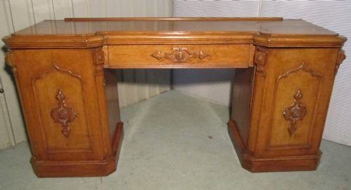 A Victorian Golden Oak Pedestal Sideboard