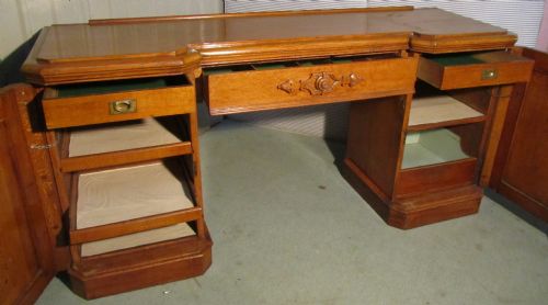 fig 2. A Victorian Golden Oak Pedestal Sideboard