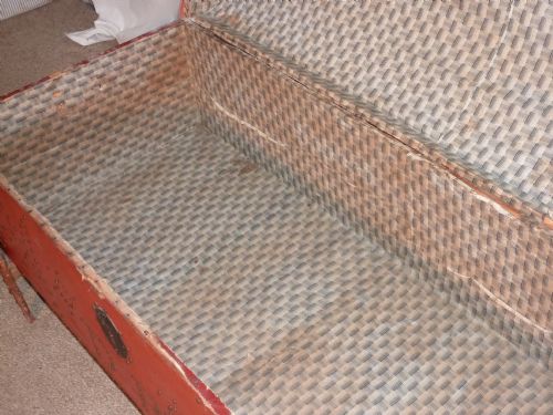 fig 2. A Large Canvas Dome top Marriage Chest on Stand