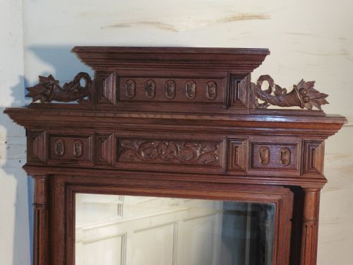 fig 1. Large French Carved Oak Wall Mirror