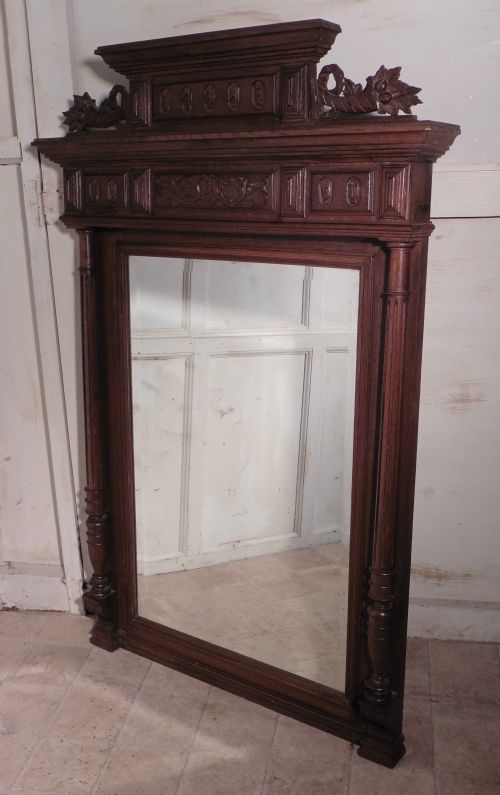 fig 2. Large French Carved Oak Wall Mirror