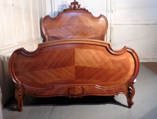 fig 2. Louis XV Style French Golden Walnut King Size Bed