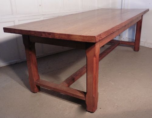 fig 1. A Long French Farmhouse Golden Oak Dining Table from Brittany
