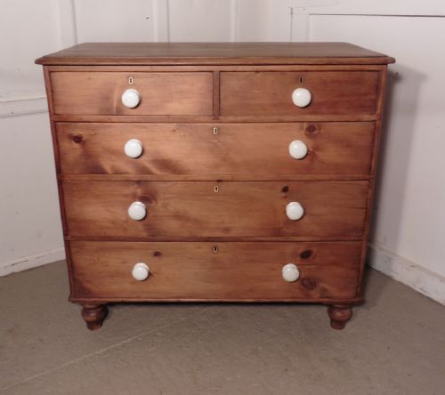 fig 1. Large Victorian Rustic Pine Chest of Drawers