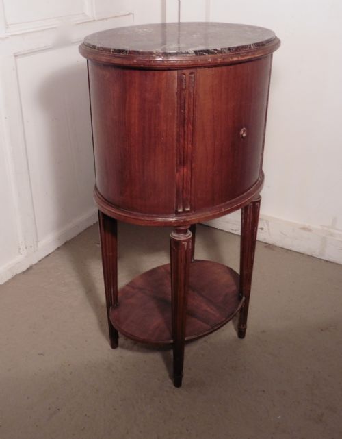 fig 2. French 19th Century Oval Walnut Bedside Cabinet
