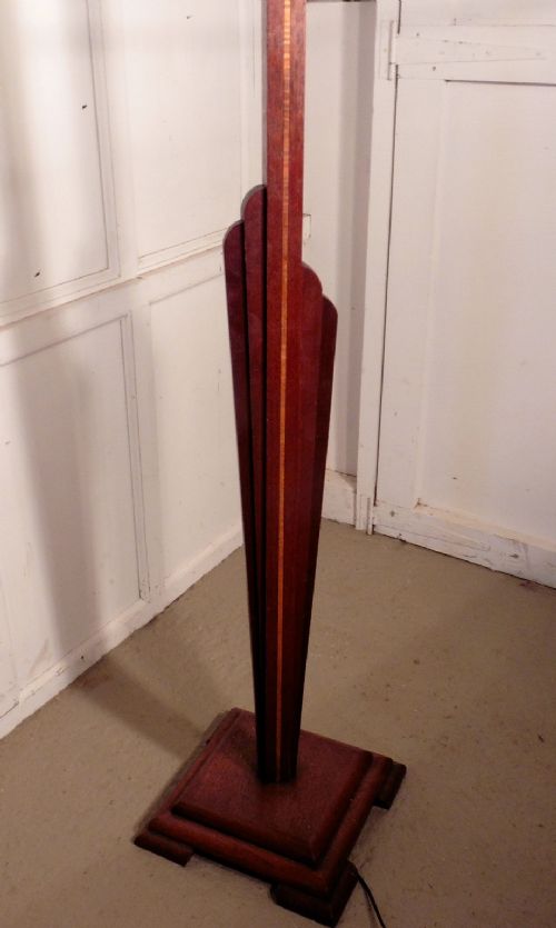 fig 1. An Art Deco Inlaid Oak Floor Standing Lamp