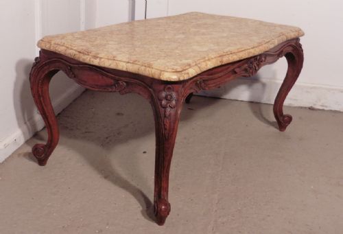 fig 1. A French Provincial Walnut & Marble Coffee Table