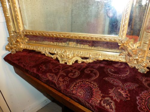 fig 2. Large Shabby Gilt Napoleon III French Cushion Mirror