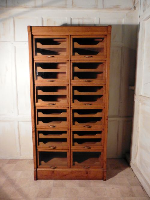Vintage Art Deco Tall Haberdashery Cabinet Shop Display