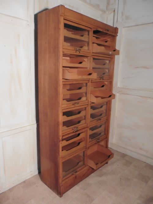 fig 1. Vintage Art Deco Tall Haberdashery Cabinet Shop Display