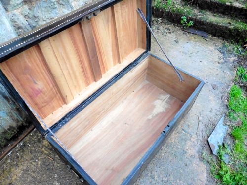 fig 2. Large Leather and Brass Bound Camphor Wood Chest