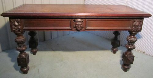 fig 2. A Victorian Carved Oak Desk 0r Writing Table