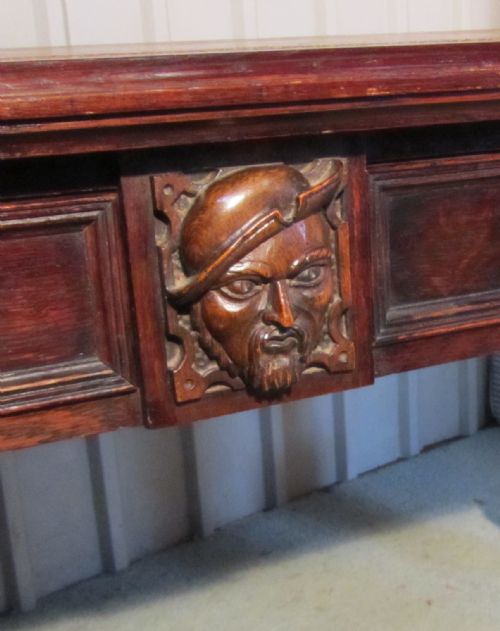 fig 3. A Victorian Carved Oak Desk 0r Writing Table