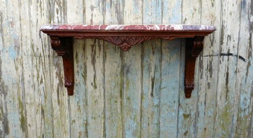 fig 1. Charming, Carved French Walnut Hall Table, Wall Shelf