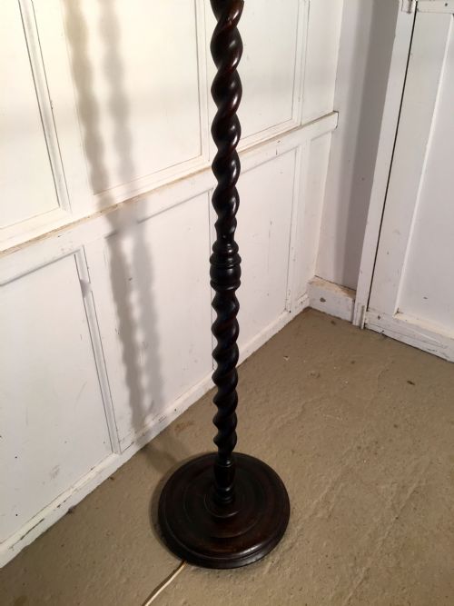 fig 1. Oak Barley Twist Floor Standing Standard Lamp