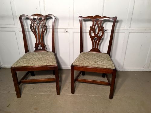 fig 2. A Harlequin Set of 6 Georgian Chippendale Mahogany Dining Chairs 
