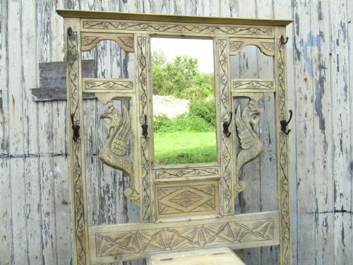 fig 2. Victorian Carved Bleached Oak Hall Stand