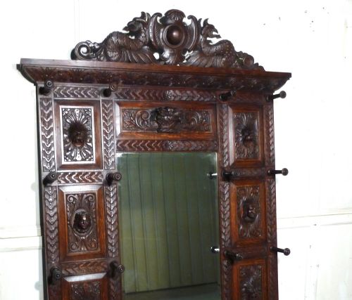 fig 1. A Superb Quality Victorian Green Man Gothic Carved Oak Hall Stand