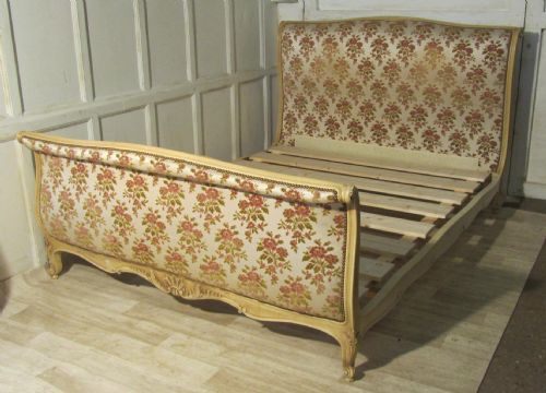 French Carved 5ft Double Sleigh Bed
