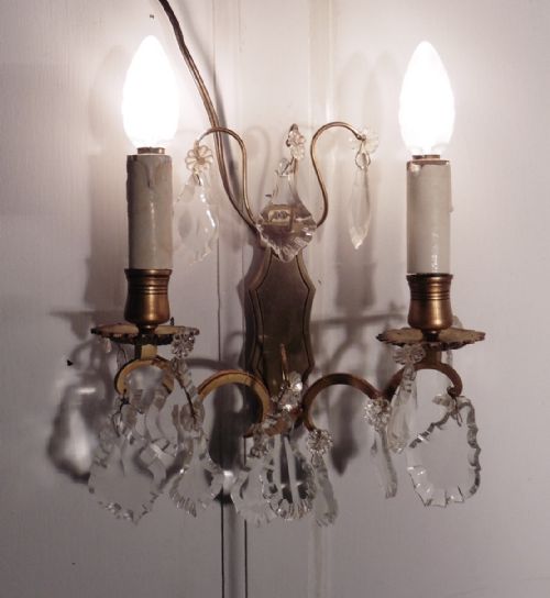 fig 1. A Set of 3 Twin Wall Light Chandeliers