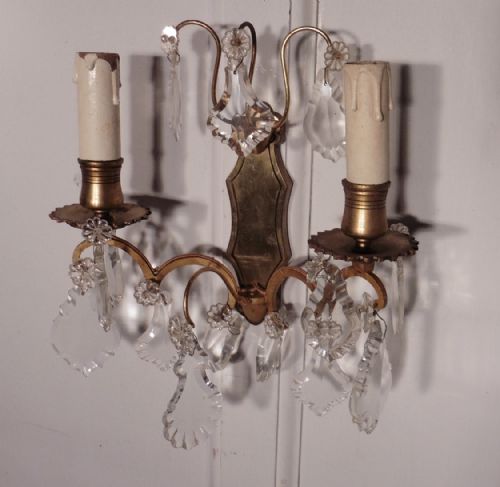 fig 2. A Set of 3 Twin Wall Light Chandeliers