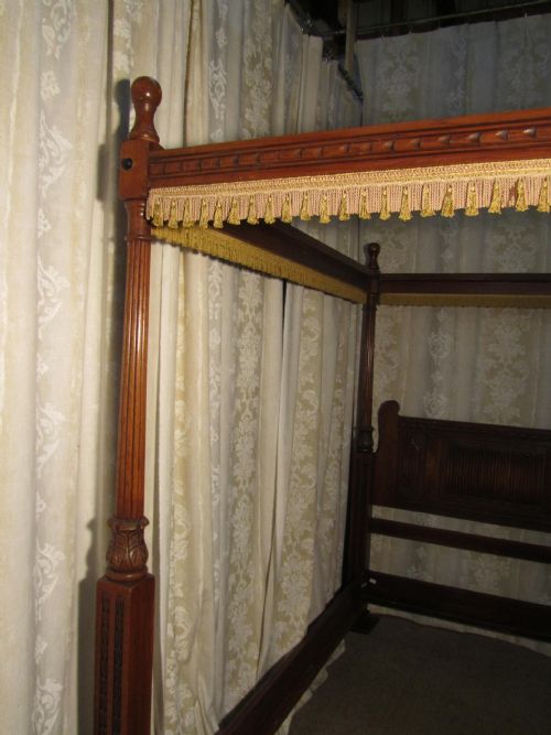 fig 3. A Large Gothic Oak 4 Poster Double Bed
