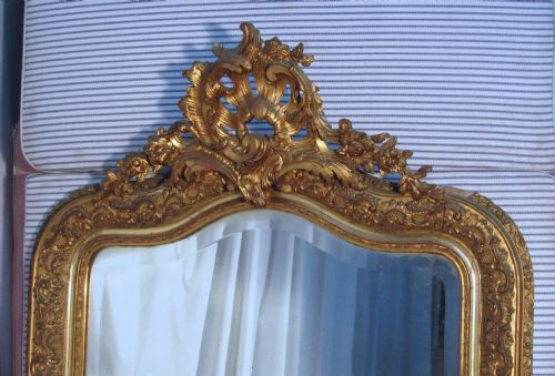 fig 1. A Spectacular Large French Shabby Gilt Console Mirror