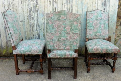 fig 2. Set of 6 Upholstered French Oak Dining Chairs