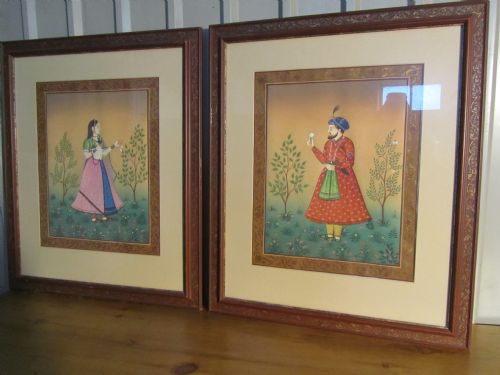 A Colourful Pair of Indian Water Colour Paintings