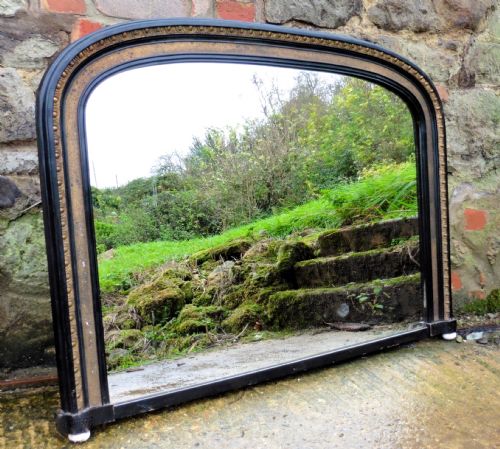fig 2. Victorian Gold and Black Over Mantle Mirror