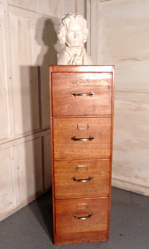 Large 4 Drawer Golden Oak Filing Cabinet by Advance