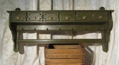 Continental Painted Pine Spice Drawers, Plate Rack and Hooks