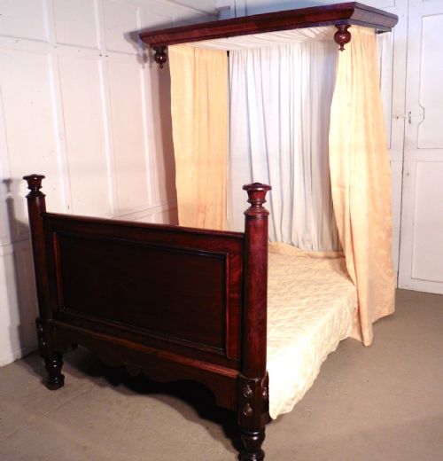 Victorian Mahogany 4ft6” Half Tester Bed