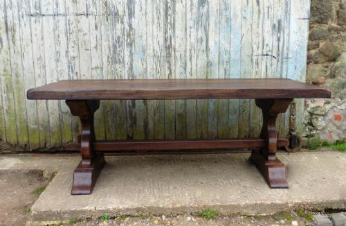 fig 1. Heavy French Country Oak Refectory Table