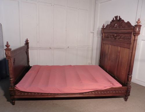 fig 2. French Carved Chestnut Marriage Double Bed