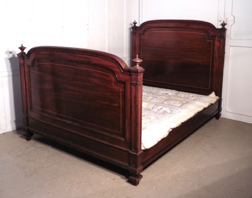 A Stunning Victorian Inlaid Mahogany Double King Size Bed