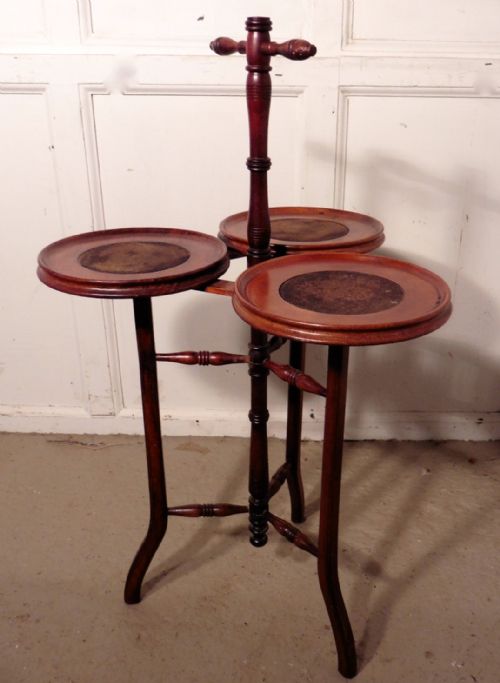 Victorian 3 Tray Mahogany Cake Stand or Dumb Waiter