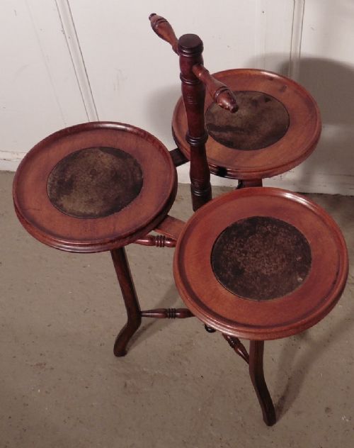 fig 1. Victorian 3 Tray Mahogany Cake Stand or Dumb Waiter