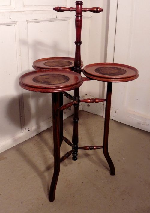 fig 2. Victorian 3 Tray Mahogany Cake Stand or Dumb Waiter