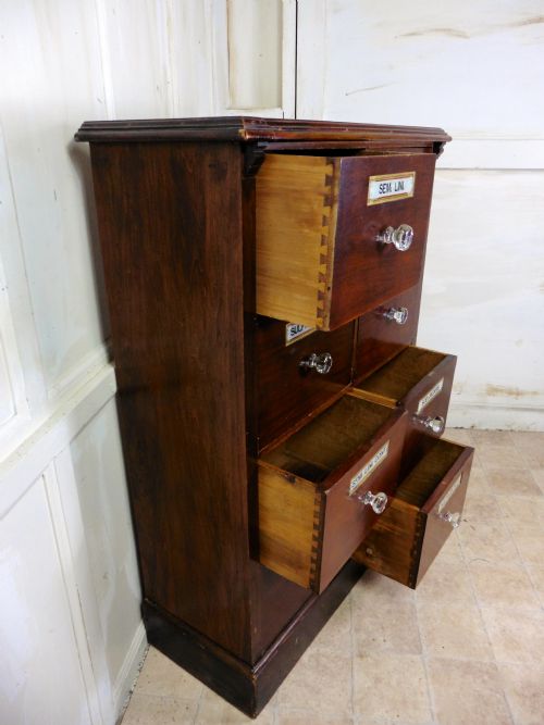 fig 1. 19th Century Chemist Drawers, 8 Drawer Mahogany Pharmacists Cabinet