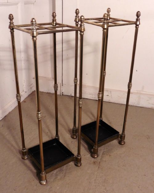 fig 1. A Pair of Victorian Brass and Cast Iron Walking Stick or Umbrella Stands