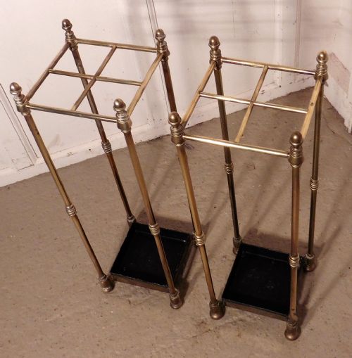 fig 2. A Pair of Victorian Brass and Cast Iron Walking Stick or Umbrella Stands