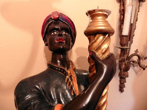 fig 1. A Magnificent Pair of Venetian Blackamoor Candle Sconces