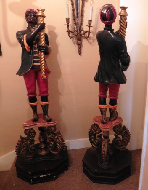 fig 2. A Magnificent Pair of Venetian Blackamoor Candle Sconces
