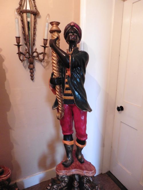 fig 3. A Magnificent Pair of Venetian Blackamoor Candle Sconces