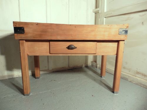 Art Deco Butchers Chopping Block on Stand, Kitchen Island