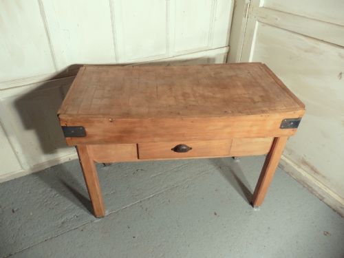 fig 1. Art Deco Butchers Chopping Block on Stand, Kitchen Island